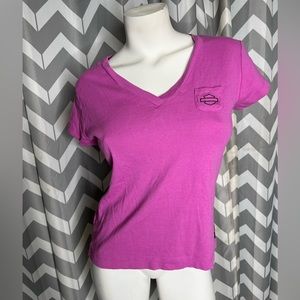HARLEY DAVIDSON Pink V Neck